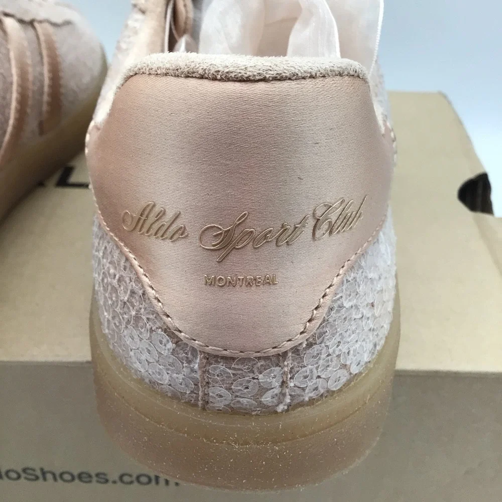 ALDO‎ ITSneaker Sport Club Women Lace Sequin Sneakers Rose Gold Size 9 NEW